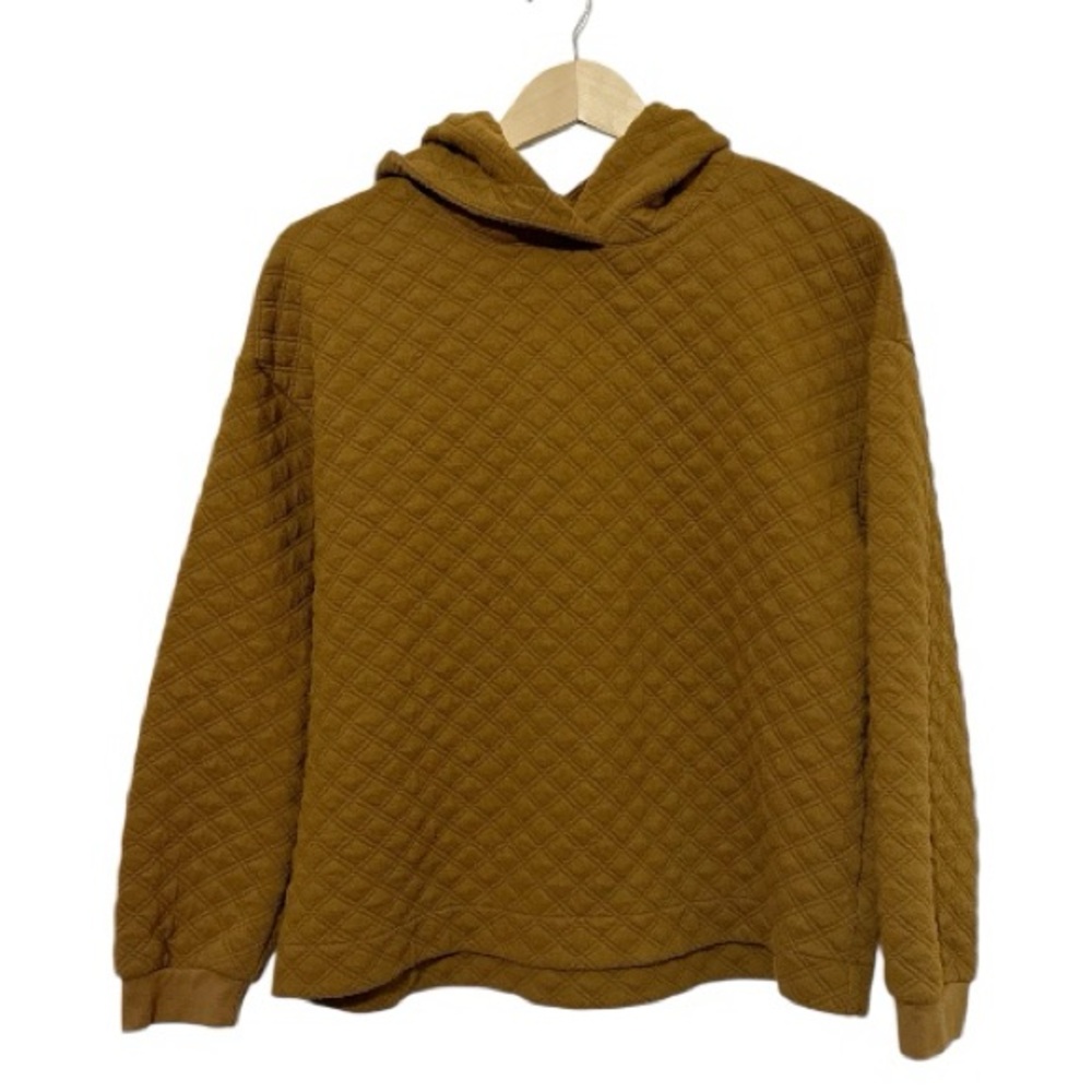 Madewell Copper Brown Quilted Hooded Women’s Sweatshirt Hoodie - Size Medium - Picture 2 of 7